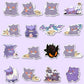 10/20/40/80pcs Funny Gengar Anime Stickers Pokemon Cartoon Decals DIY Luggage Laptop Waterproof Kid Graffiti Cute Sticker Toys