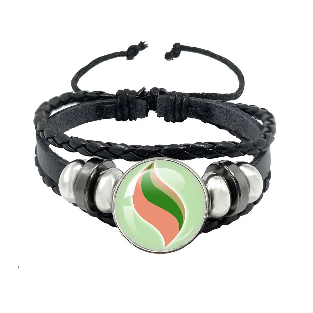 Mega Stone Key Chain Anime Peripheral Creativity Exquisite Fashion Black Leather Rope Buckle Key Chain Trend