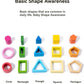 Geometric Shape Sorting Stacking Intelligence Development Blocks, Wooden Early Education Matching Toys, Color, Shape Cognition