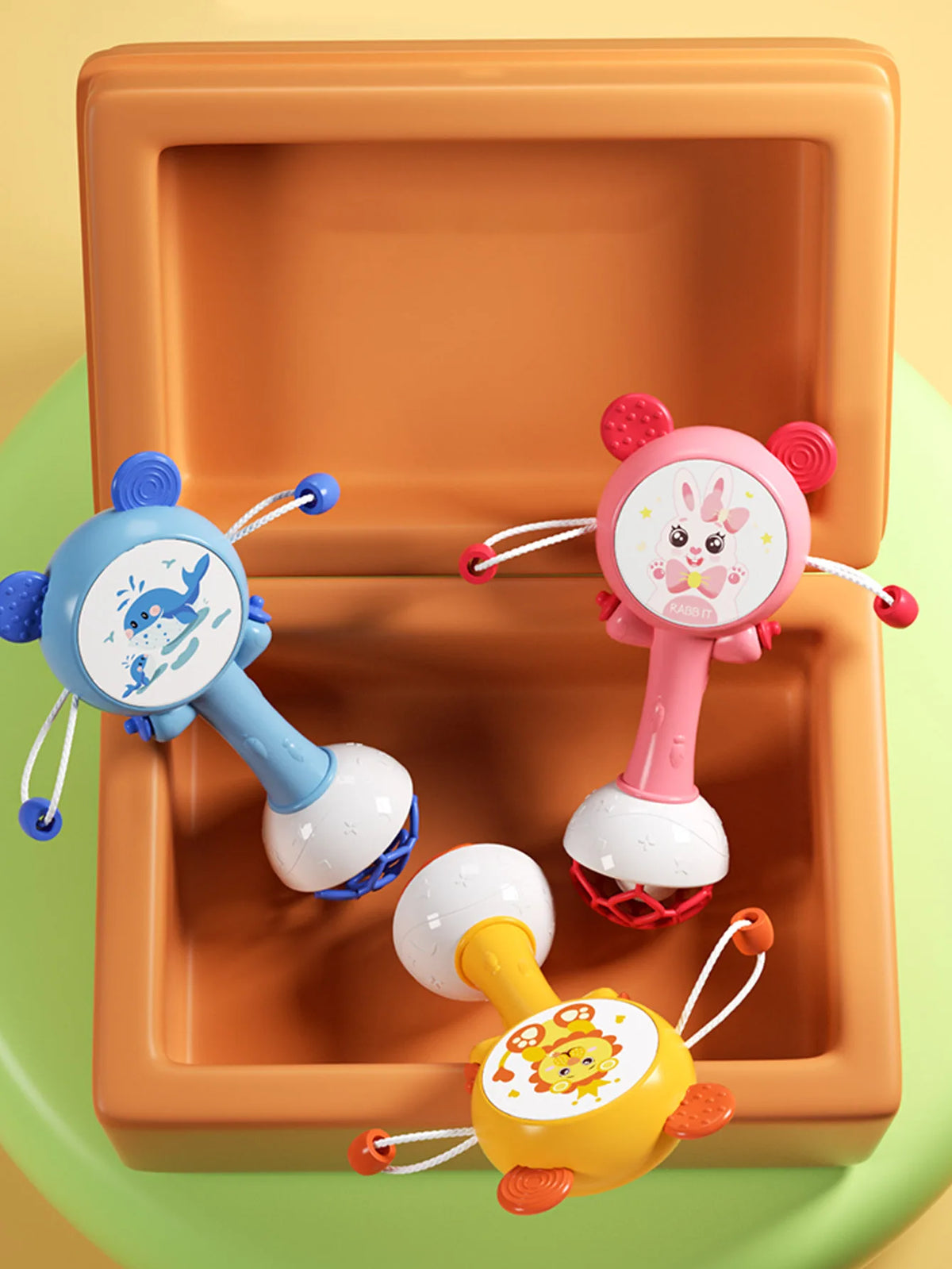 Baby Rattle Toys Teether Hand Bells Mobile Infant Stop Weep Tear Rattles Early Educational Toy for Newborn Gifts 0-18M
