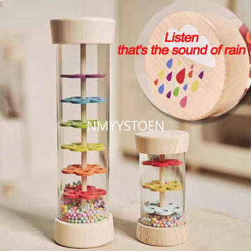 Baby Wooden Rain Sound Pipe Simulation Rain Sound Wooden Toy Gift Hourglass Fun Music Shaker Early Education Enlightenment Toy