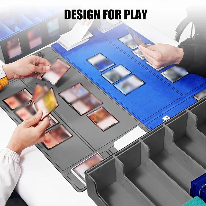 Trading Card Storage Box 5-Row 3900+ Capacity,TCG MTG Card Case with Magnetic Lid & Commander Display,Top Loader Storage for Sports Cards