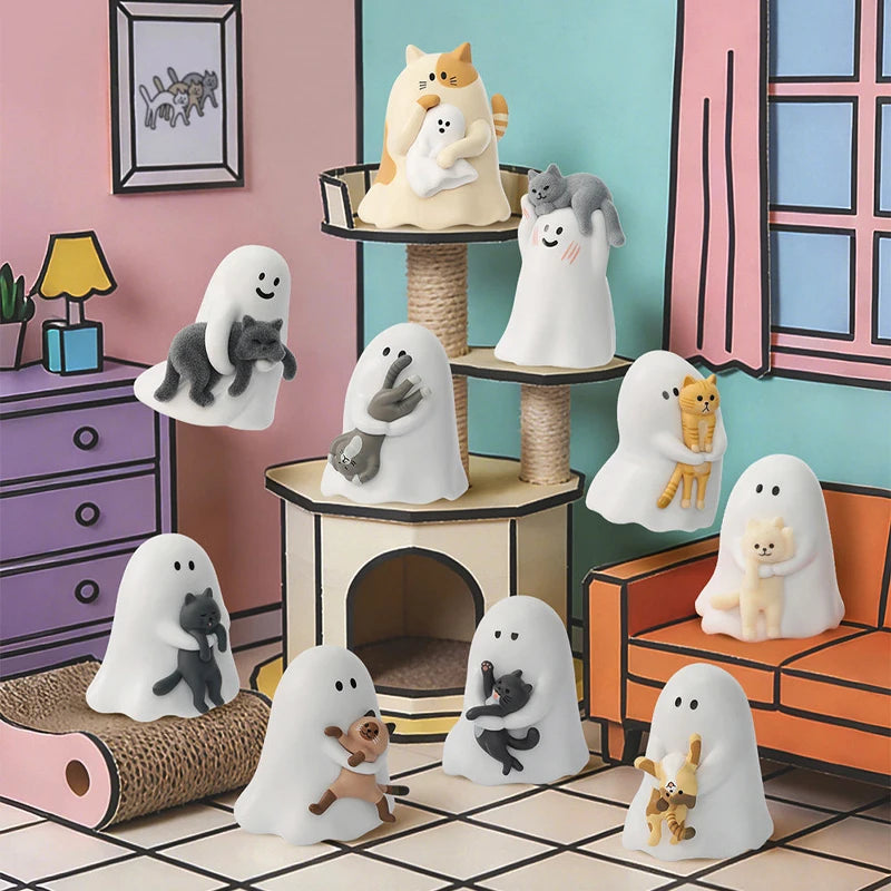 52toys Ghost Behold My Cat Series Blind Box Each Style With A Luminous Effect Car Decorative Ornament Model Mystery Box Fun Gift