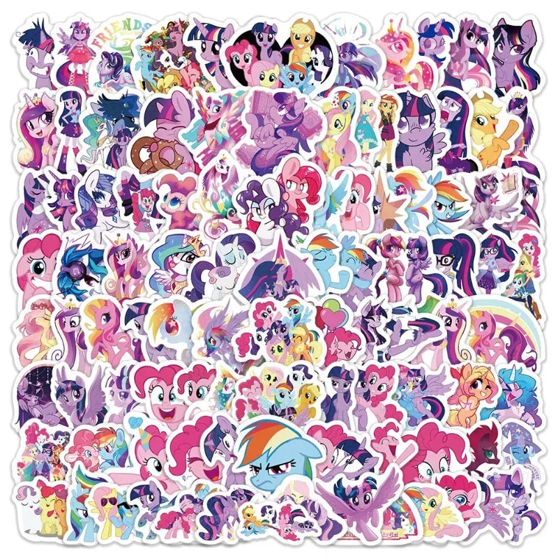 50/100pcs Cartoon Anime Cute My Little Ponyy Color Phone Case Water Cup Girl Hand Account Sticker