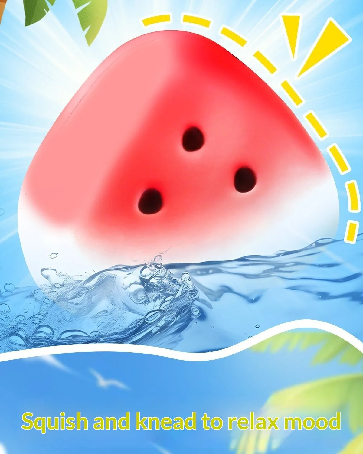 Watermelon Squishy Toy Slow Rising Stress Relief Squeeze Toy Super Soft Hand Grip Fidget Toy for Anxiety Relief Kids Adults Gift