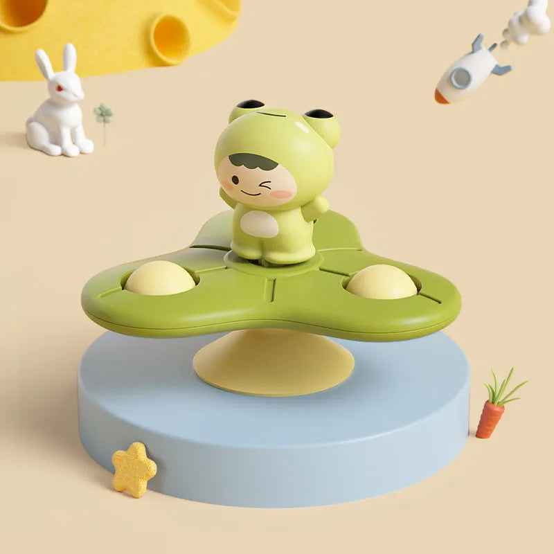 Baby Montessoris Spin Cup Top Bath Toys Bathing Sucker Spinner Suction Sensory Toy Rotating Rattles Early Educational Fidget Toy