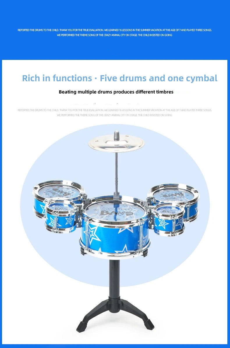 Drum Sets for Children Beginners Children's Toys Dynamic Jazz Drums for Western Percussion Instrument