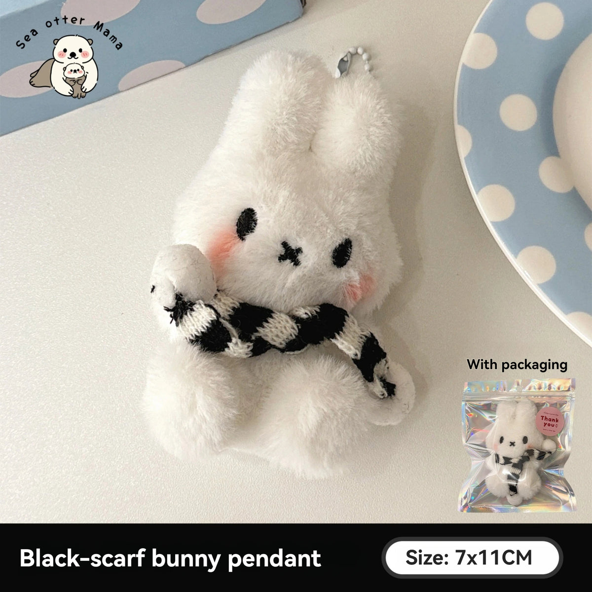 1/4 Pcs Cute Cartoon Scarf Miffy Rabbit Doll Pendant Plush Toy Miffy Toy Merchandise