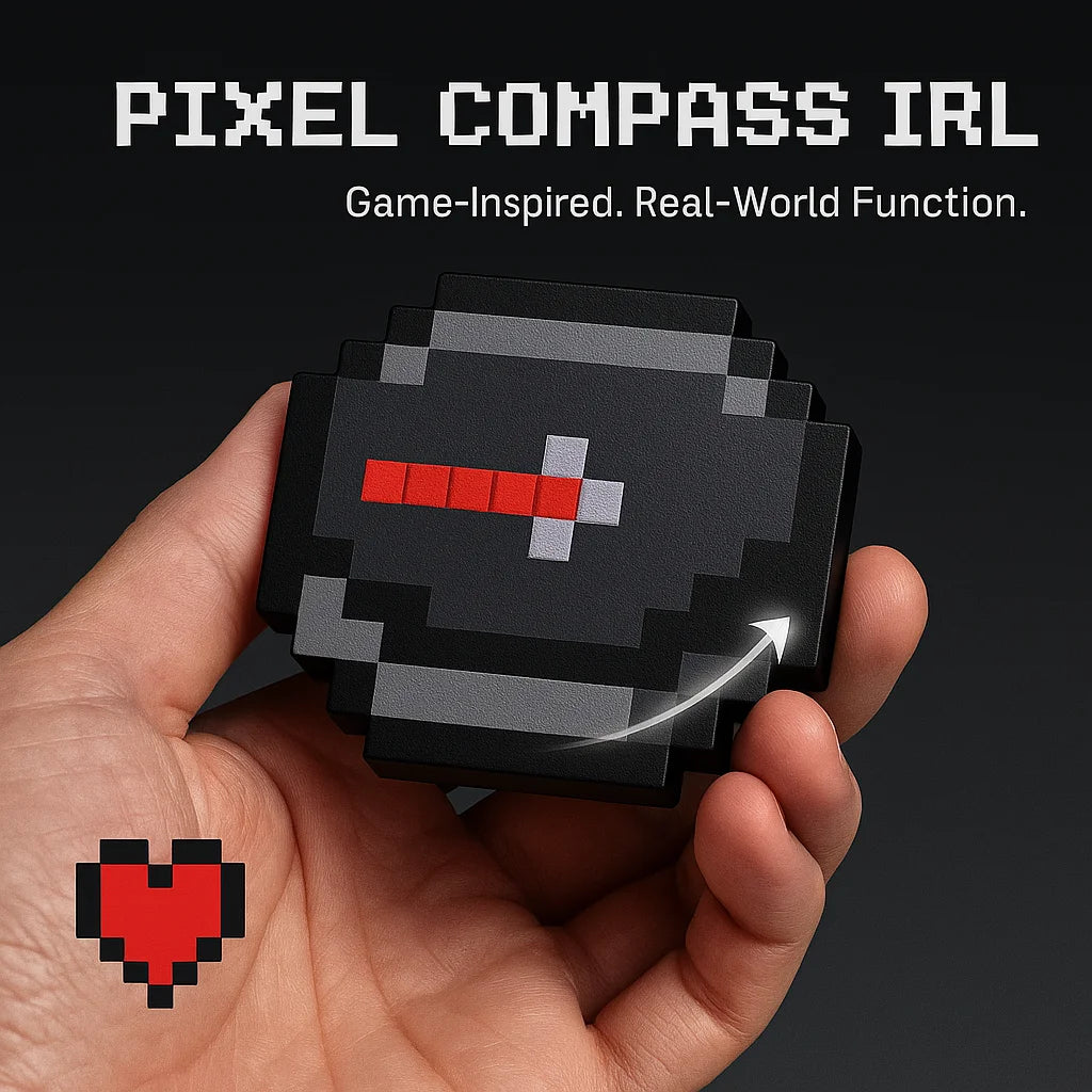 Compass Pixel Wind Peripheral Design Toy Trinket Use Movable Compass Keychain Pendant Real-world Use Toys Fans Gift