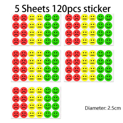 1" Happy Sad Smiling Face Behavior Stickers 120-1200pcs Labels Teachers Classroom School Kids Student Reward Sticker Toys Gifts