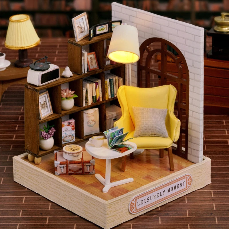 Mini Miniature Dollhouse DIY Small House Kit Making Room Toys Home Bedroom Decorations With Furniture Wooden Craft Doll Houses