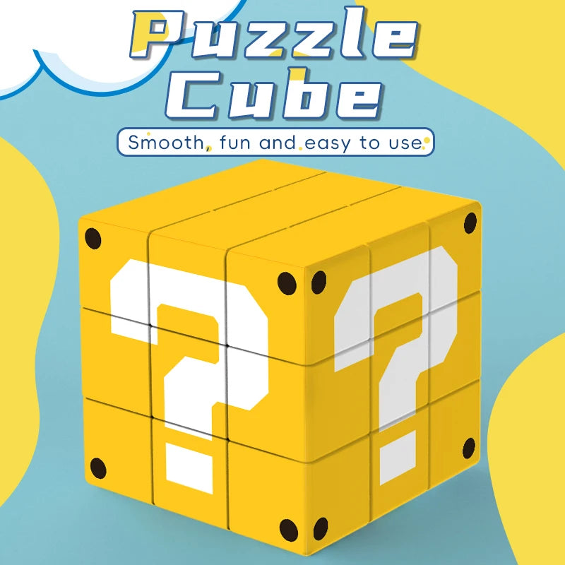 ZIINA STAR Question Mark 3x3 Yellow Square Cube, 3x3x3 Question Mark Speed Cube, Suitable for Adults, Birthday Gift