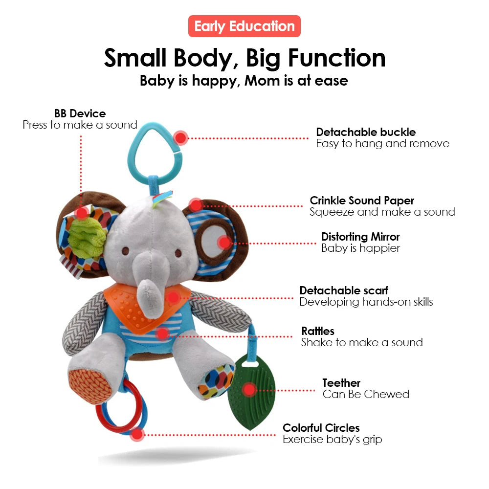 1pcs Baby Toys Kawaii Soft Plush Dolls Animal Strollers Pendant Toys for Newborn Boys Girls Toddler Birthday Gift