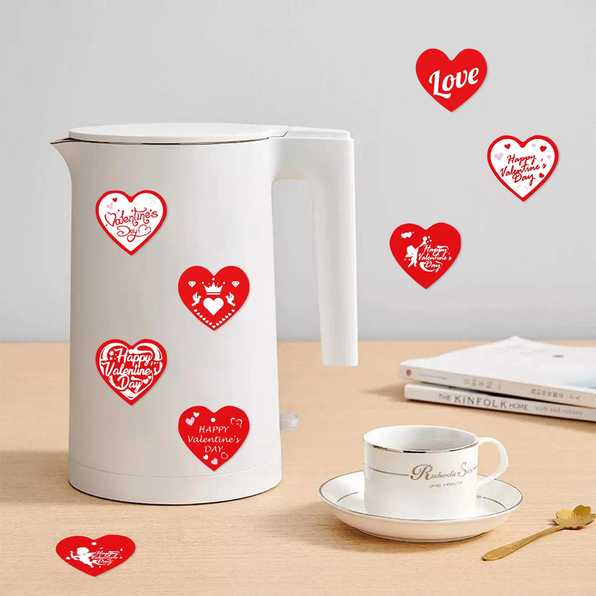 500pcs 520 Love Red Sticker Roll - Cute Cartoon Sealing Labels for Journals & Crafts