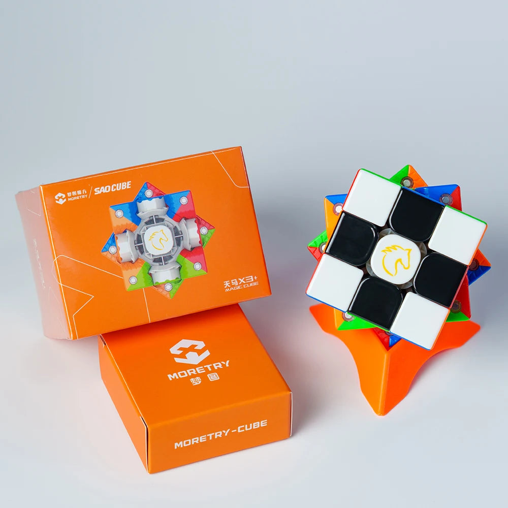 [SaoCube] Moretry & SaoCube TianMa X3+ Maglev Ball Core 3x3 Black faced Magnetic Magic Cube Fidget Toys Children Gift