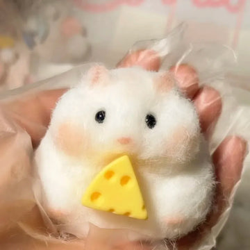 Hamster Taba Squishy Silicone Fuzzy Cute Hamster Animal Squishy Toy Mochi Toy Tabby Anti Stress Release Hand Relax Gift