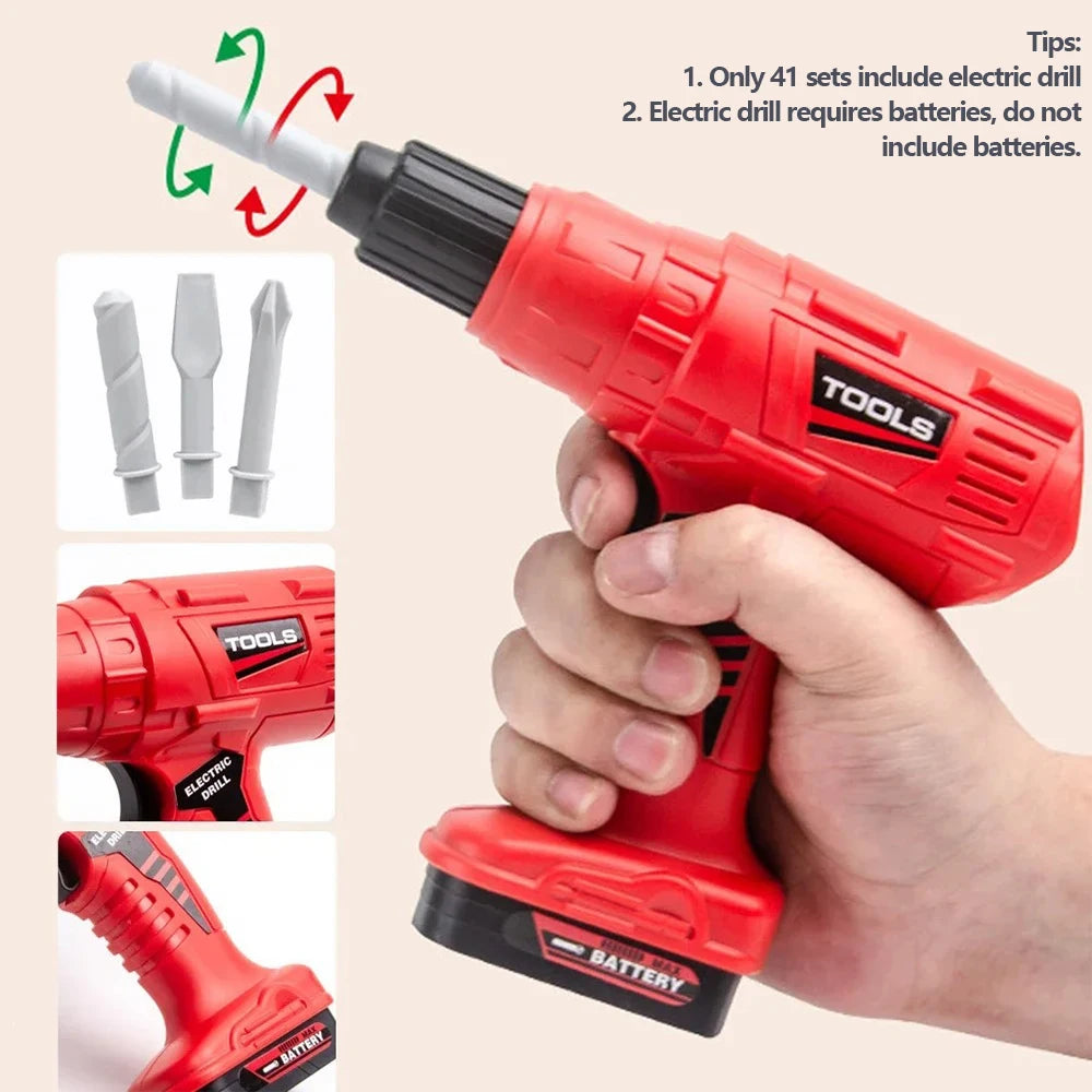 38/41 PCS Pretend Tools Kit Kids Play Repair Tool Set Plastic Construction Toys with Screwdrivers for Toddler Boys Girls Child