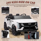 24V Ride On Car, Electric Vehicle With Remote Control, 2 Seater, 4-Wheel Shock Absorbers, Smooth Start, Led Lights For Kids