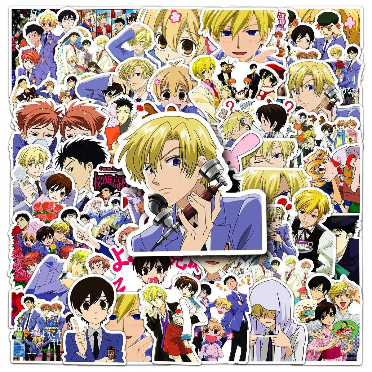 50PCS Ouran High School Host Club Stickers Campus Love Animation Decals Cartoon Toy Fridge Luggage Laptop Phone Guitar Car