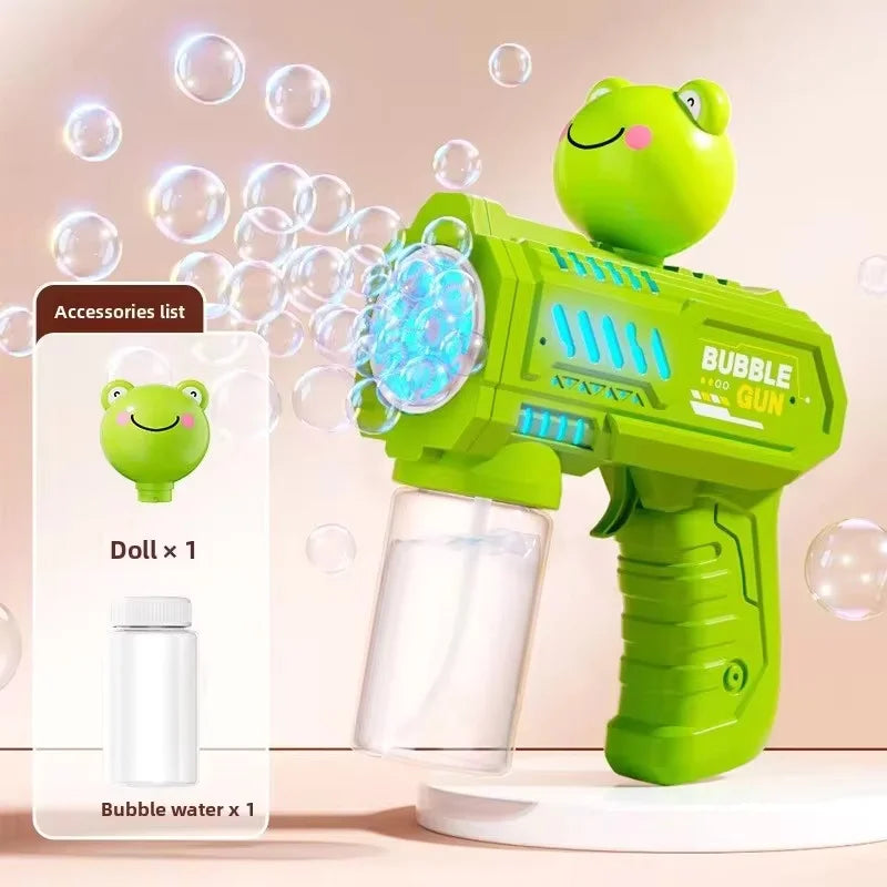 10 Holes Children Electric Bubble Gun Rocket Soap  Automatic Bubble Machine Bubbles Gun Kids Summer Outdoor Bubble Blowing Toys