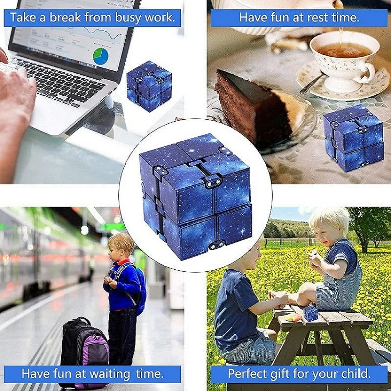 ~~Infinity Cube Flip Adhd Toys Anxiety Toy Fingertips for Game Puzzle Antistress Magic Finger Fidget Autism Hand Gifts Children