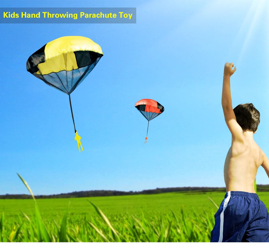 1pcs Hand Throwing Parachute Outdoor Funny Toys Game Play Toys for gift Parachute Sport with Mini Soldier Toys