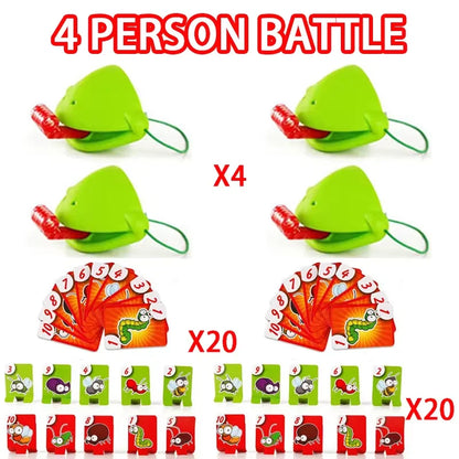 Frog Chameleon Lizard Mouth Mask Kids Toy Board Game Blow Activated Tongue Blow Catch Game Interactive Educational Game Prop