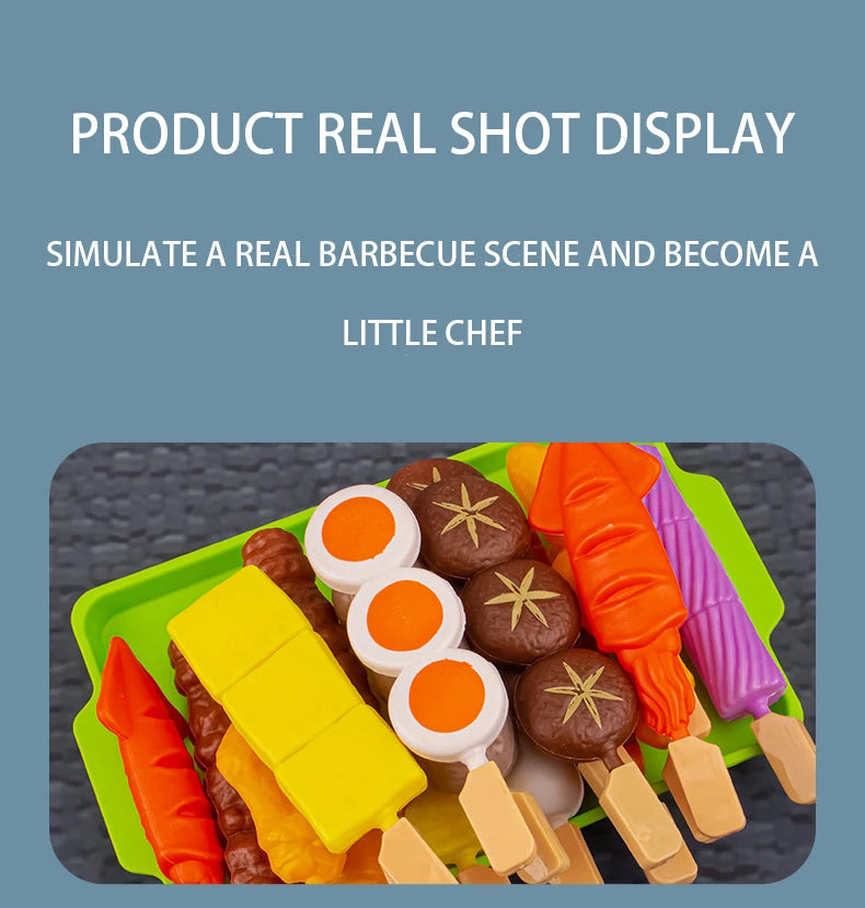 Baby Dress Up Kitchen Toys BBQ Set Kids Simulated BBQ Cookware Cooking Simulated Food Cosplay Educational Gift Toys