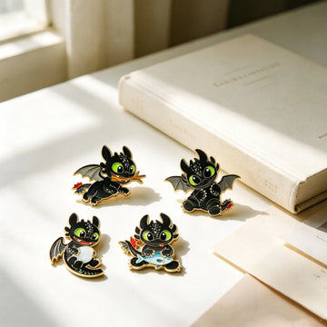 4pcs Cute Cartoon Animal Enamel Pin Movie Brooch Funny Lapel Pin for Backpacks Clothing Gift Jackets Decoration