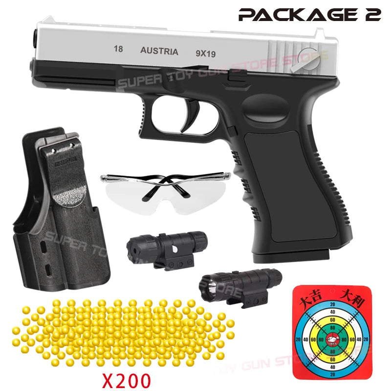 2026.SAFE SOFT BULLET TOY BLASTER PISTOL WITH MAGAZINE AND BALLS, PERFECT FOR OUTDOOR SHOOTING GAME AND KIDS GIFT