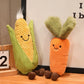 Stuffed Humanoid Vegetable Plush Pillow Smiling Corn Carrot Asparagus Doll with Legs Decor Prop Gift