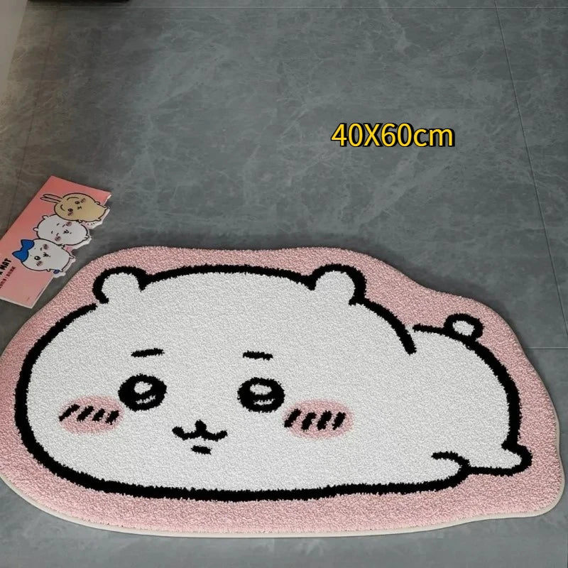 Chiikawa Cartoon Rug Anime Hachiware Usagi Plush Floor Mat Bathroom Non-Slip Carpet Car Cushion Soft Living Room Decor...