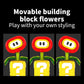 New Creative Flame Flower Building Blocks MOC DIY Potted Plant Model Desktop Decor Birthday Christmas Gifts Carnivorous Plant