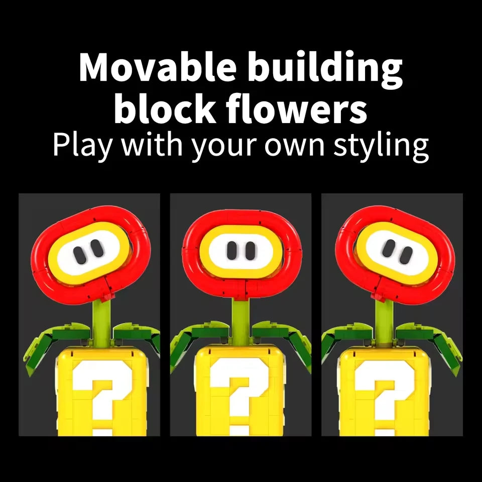 New Creative Flame Flower Building Blocks MOC DIY Potted Plant Model Desktop Decor Birthday Christmas Gifts Carnivorous Plant