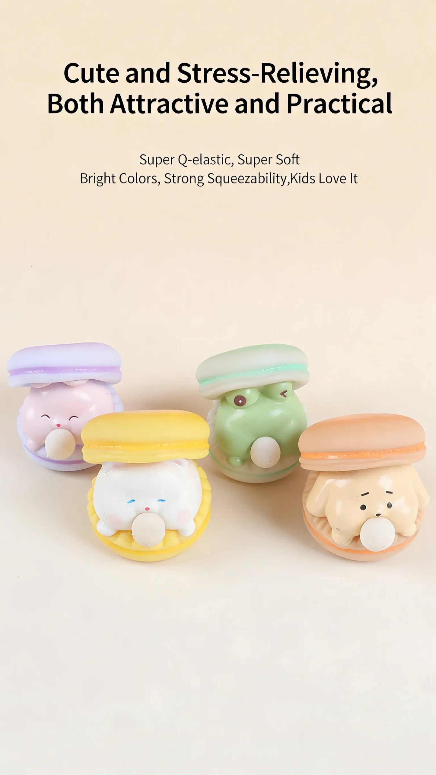Creative Spit Bubble Burger Squishy Toy Cute Macaron Cartoon Stress Relief for Adults Office Vent Prank Desktop Decor Ornaments