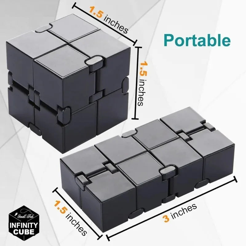 /Metal Infinity Fidget Cube for Stress and Anxiety Relief/ADHD, Fidget Finger Toys Durable Sensory Gift for Adults Teens