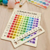 Montessori Educational Wooden Math Toys Multiplication Table Wooden Board Set Wood Learning Boards for Math Class Back-To-School