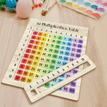 Montessori Educational Wooden Math Toys Multiplication Table Wooden Board Set Wood Learning Boards for Math Class Back-To-School