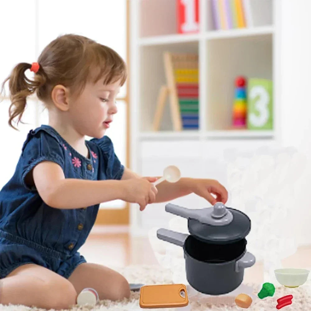 Kids Kitchen Toys Set 92/86/69/59PCS Play Kitchen Accessories Kit with Play Pots Pretend Food Cooking Toy Toddler Girls Boy Gift