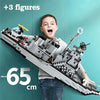 65CM Super Large Navy Warship Building Blocks Army Ship Model 6 in 1 Multi Shape Building Blocks Toy Set for Boys Toys