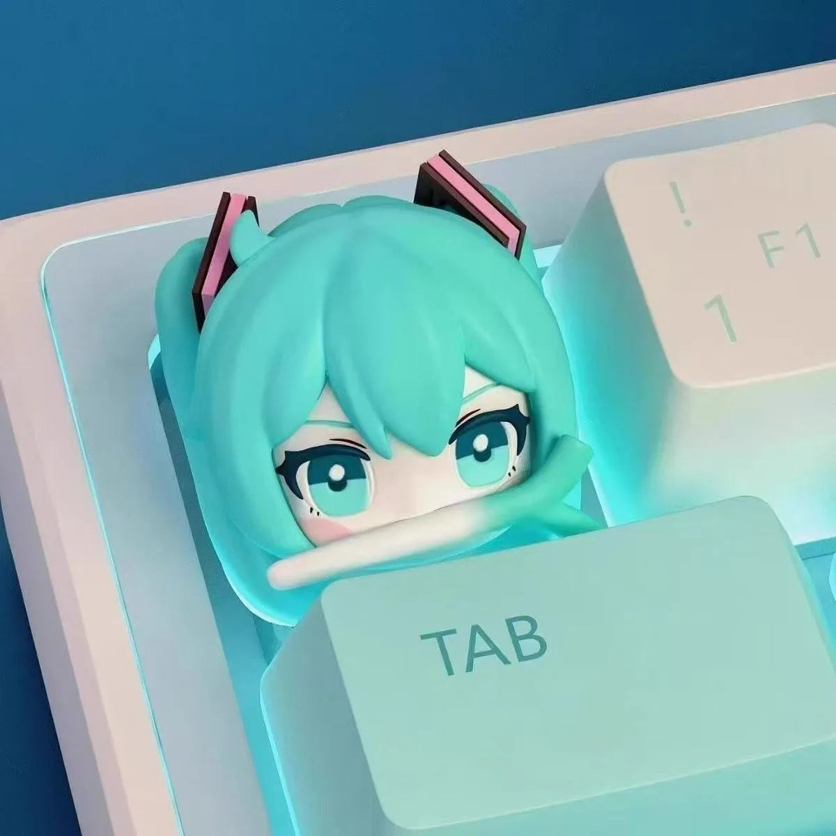 Hot Hatsune Miku DIY Keycaps Anime Personality Cross Axis PBT Mechanical Keyboard Keycap Cartoon Resin Keycaps Decoration Gifts
