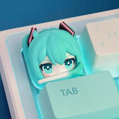 Hot Hatsune Miku DIY Keycaps Anime Personality Cross Axis PBT Mechanical Keyboard Keycap Cartoon Resin Keycaps Decoration Gifts