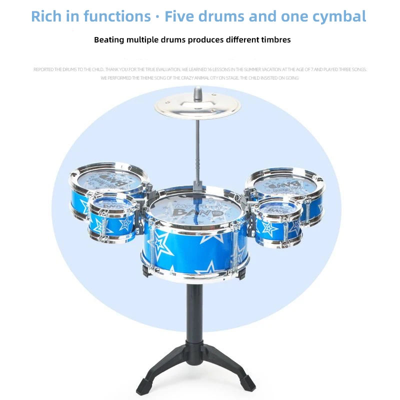 Drum Sets for Children Beginners Children's Toys Dynamic Jazz Drums for Western Percussion Instrument