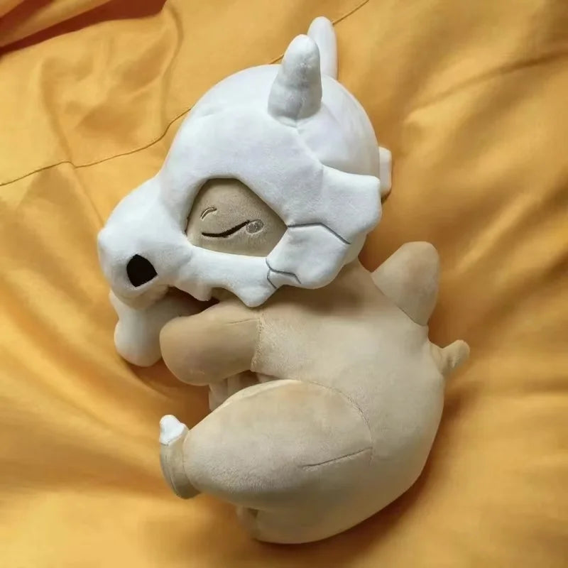 32cm Cute Cartoon Sleeping Cubone Dinosaur Plush Toy Doll Soft Comfort Pillow Seat Cushion Room Decorative Companion Doll Gifts