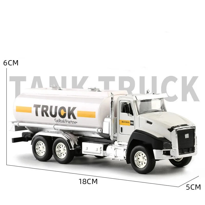 1:50 Alloy Truck Model Engineering Vehicle Excavator Bulldozer Head Dumper Truck Crane Tanker Toys For Children's Gifts