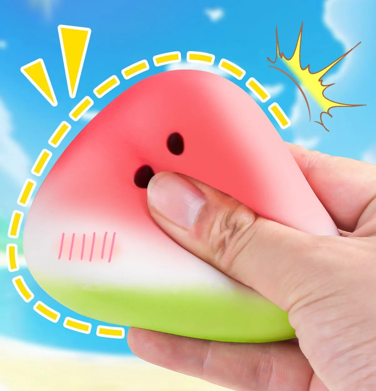 Watermelon Squishy Toy Slow Rising Stress Relief Squeeze Toy Super Soft Hand Grip Fidget Toy for Anxiety Relief Kids Adults Gift