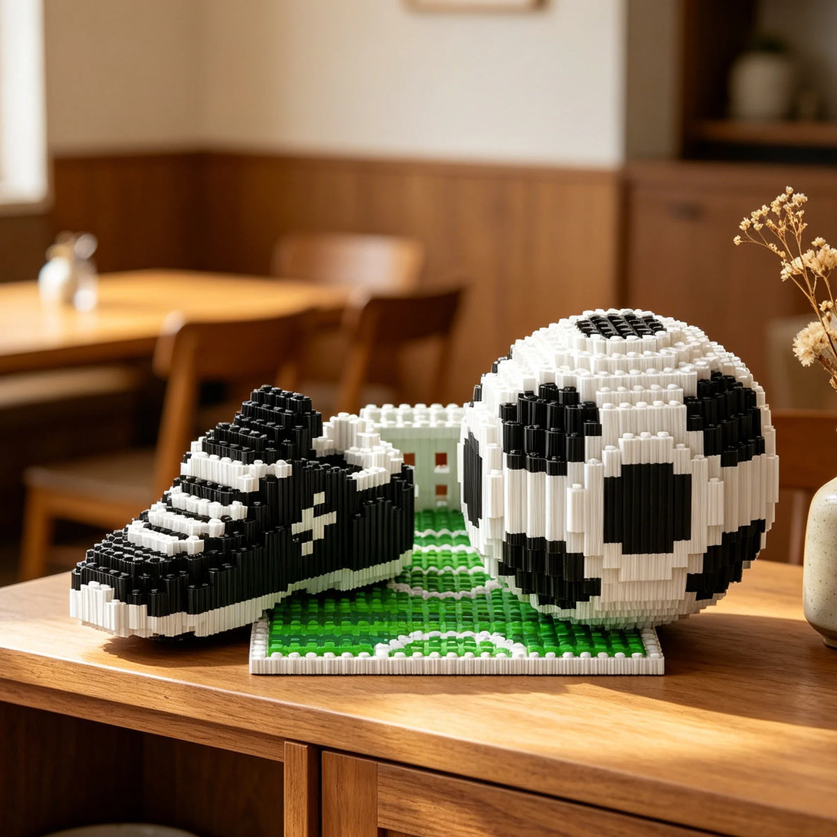 Football Building Blocks Set Sports Theme Educational Assembly Toys Creative Home Office Decor Perfect Gift for Sports Fans Boys