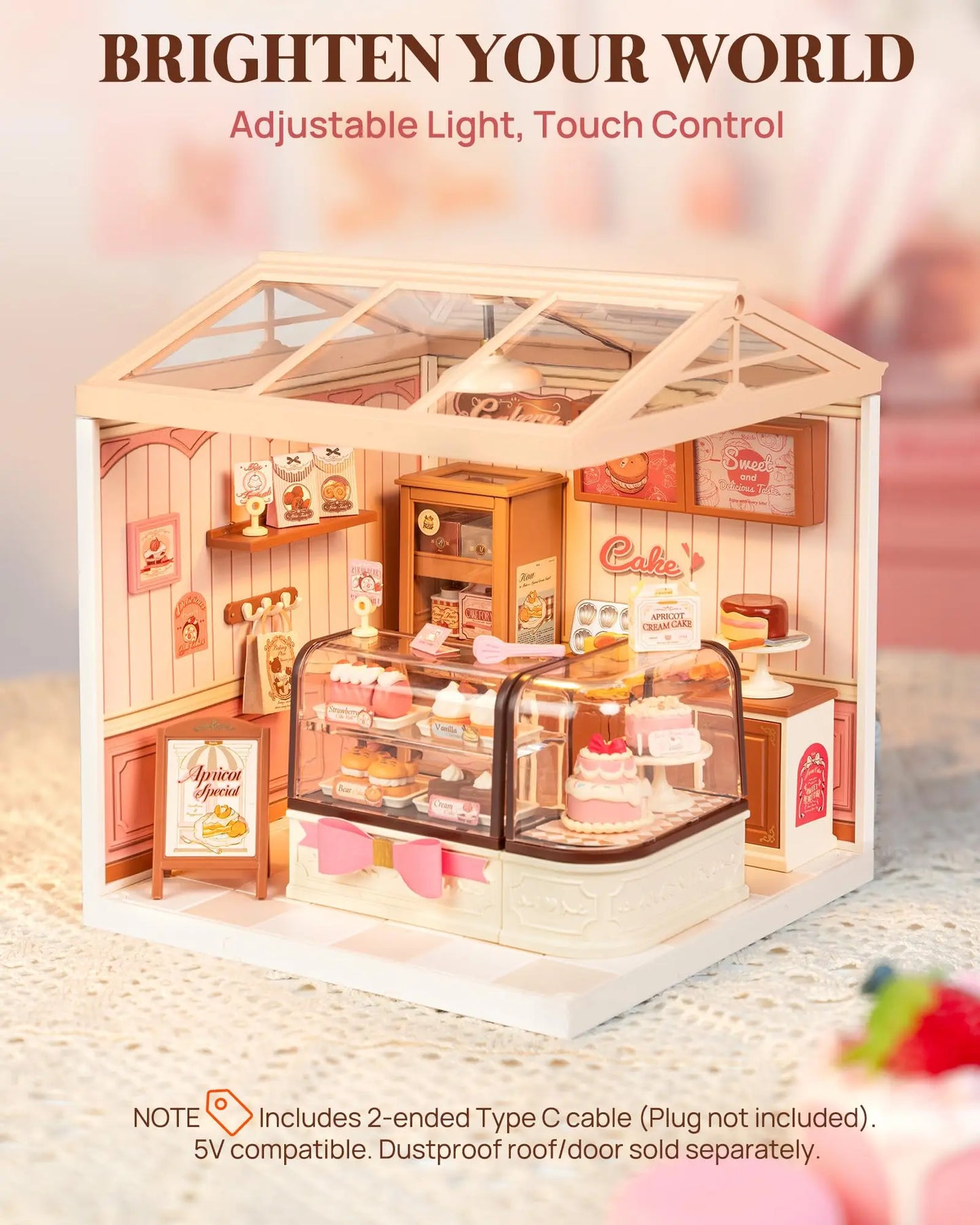 Robotime Rolife Super Creator Series Dollhouse Building Blocks Home Decor Creative Christmas Gift Tasty Cake Shop for Women