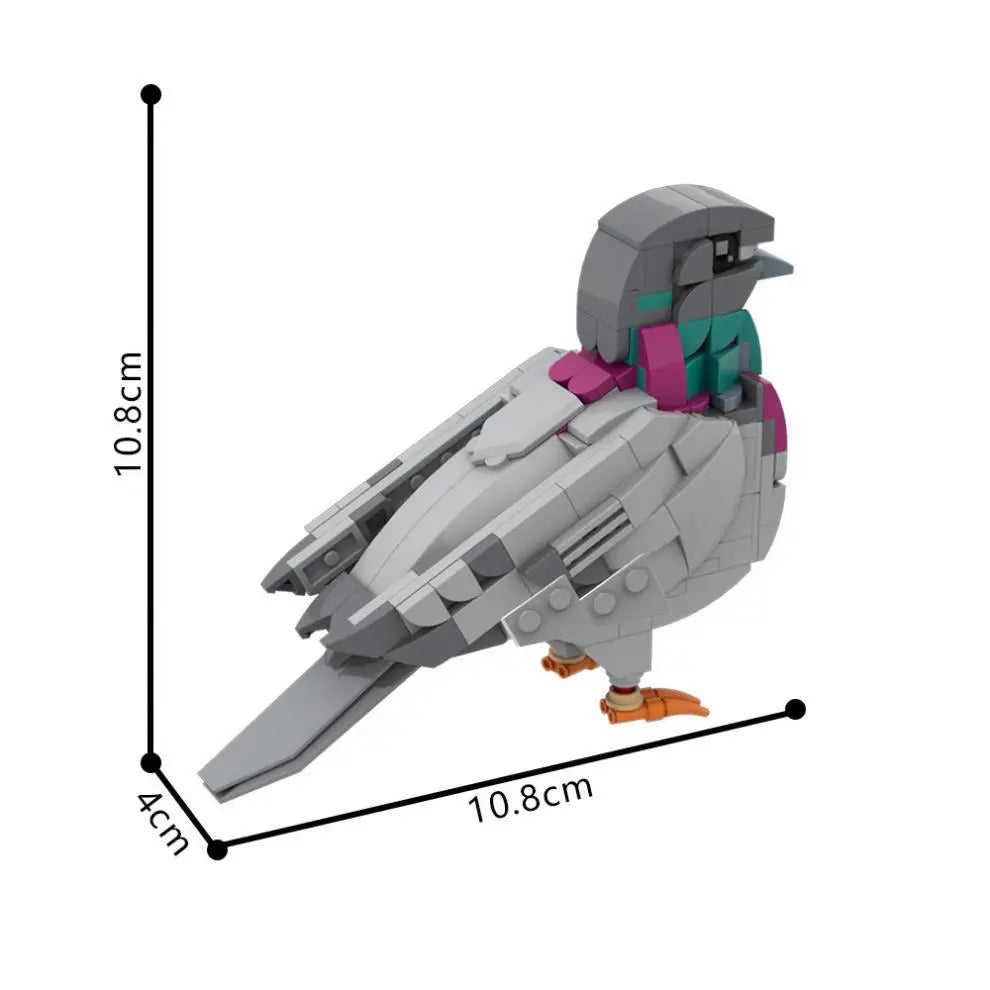 Adollya MOC Ideas Animals Feral Pigeon Home Ornament 255PCS Bricks Model Building Blocks Kits Toys Gifts Toy