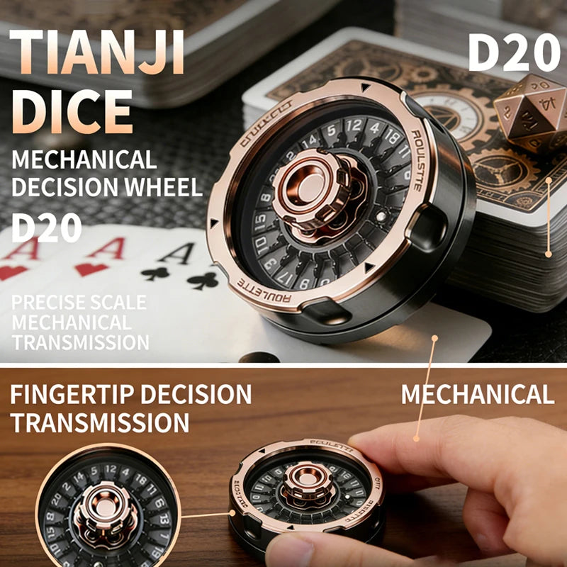 0 Sided D20 Lucky Rotating Wheel Fidget Toy Anti Stress Anxiety Relief EDC Hand Spinner Desk Gadget DND RPG Table Game Gift
